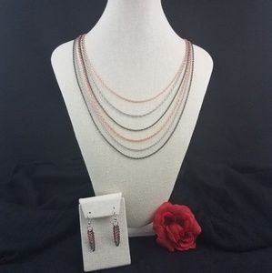 🍃 Chic Cascading Chain Necklace Set - Hand Made